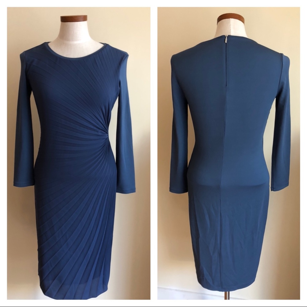 MaxMara blue pleated dress